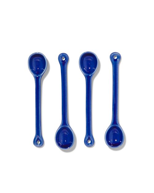 4 petites cuillères en faïence 14cm