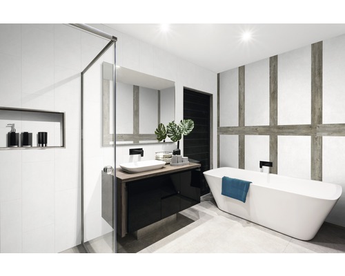 Kunststof paneel G x Wand+ Witte Steen 900 x 450 x 5 mm