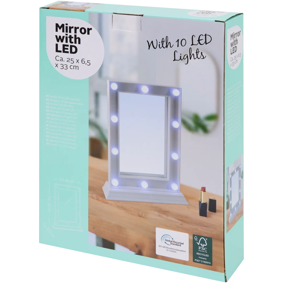 Spiegel met ledverlichting 25 x 33 cm