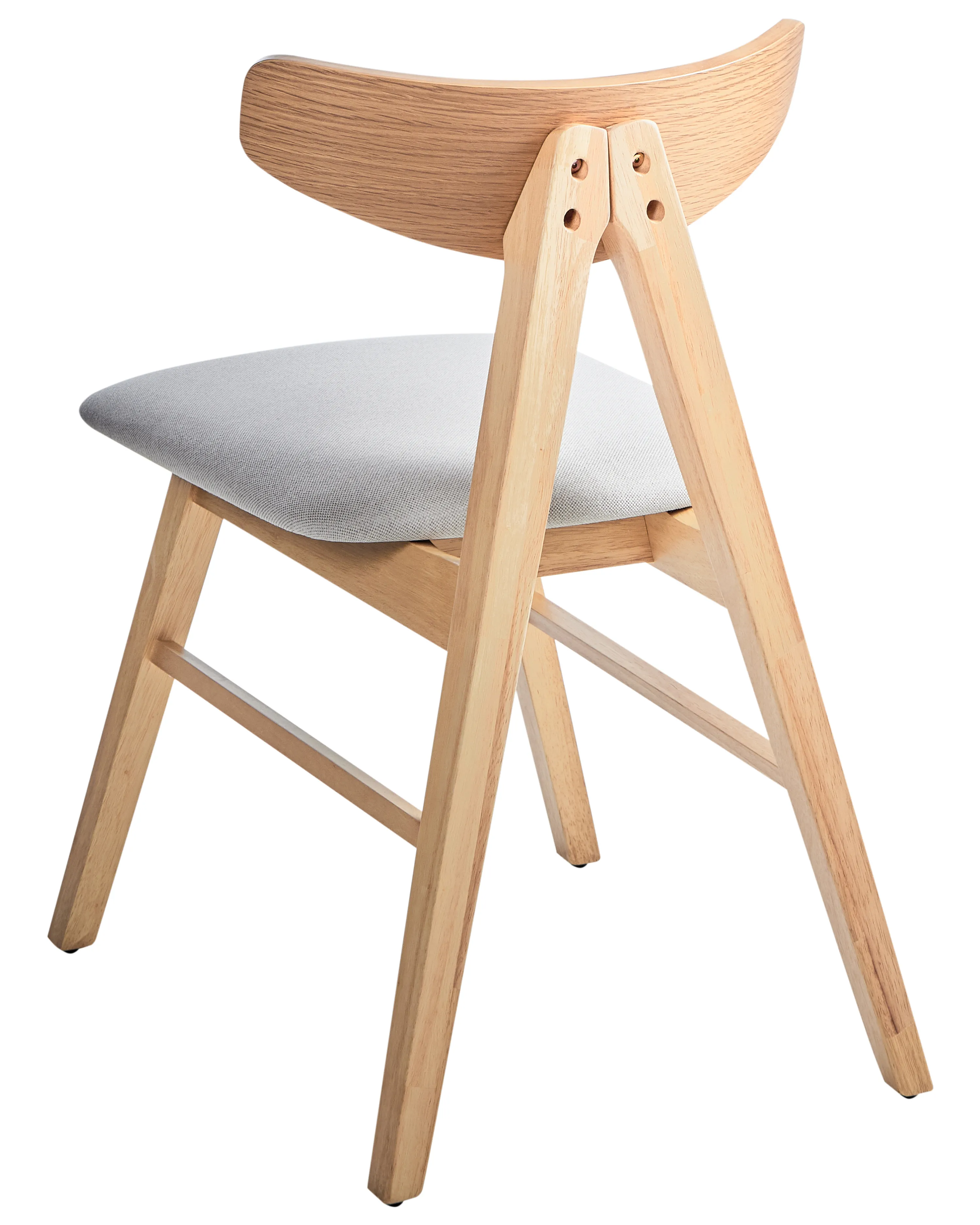 Set van 2 eetkamerstoelen LACOTA Hout Lichtbruin/grijs