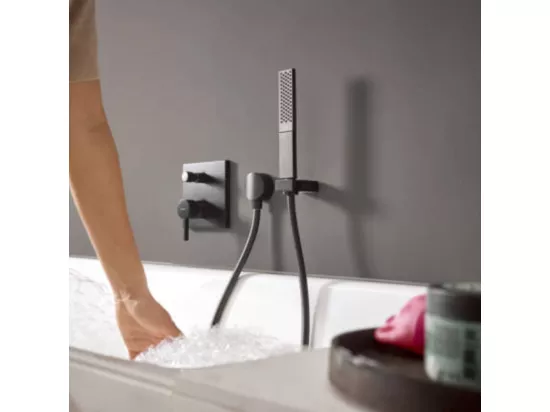 Pommeau de douche HANSGROHE Rainfinity EcoSmart 100 noir chromé brossé