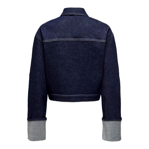 ONLY Mercer Fold Up Denimjakke, Dark Blue Denim, XL