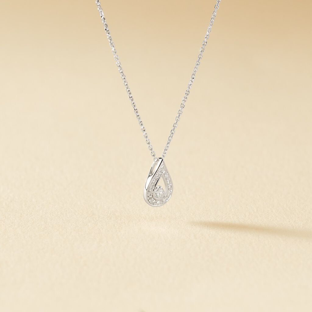 Collier Purete Or Blanc Diamant