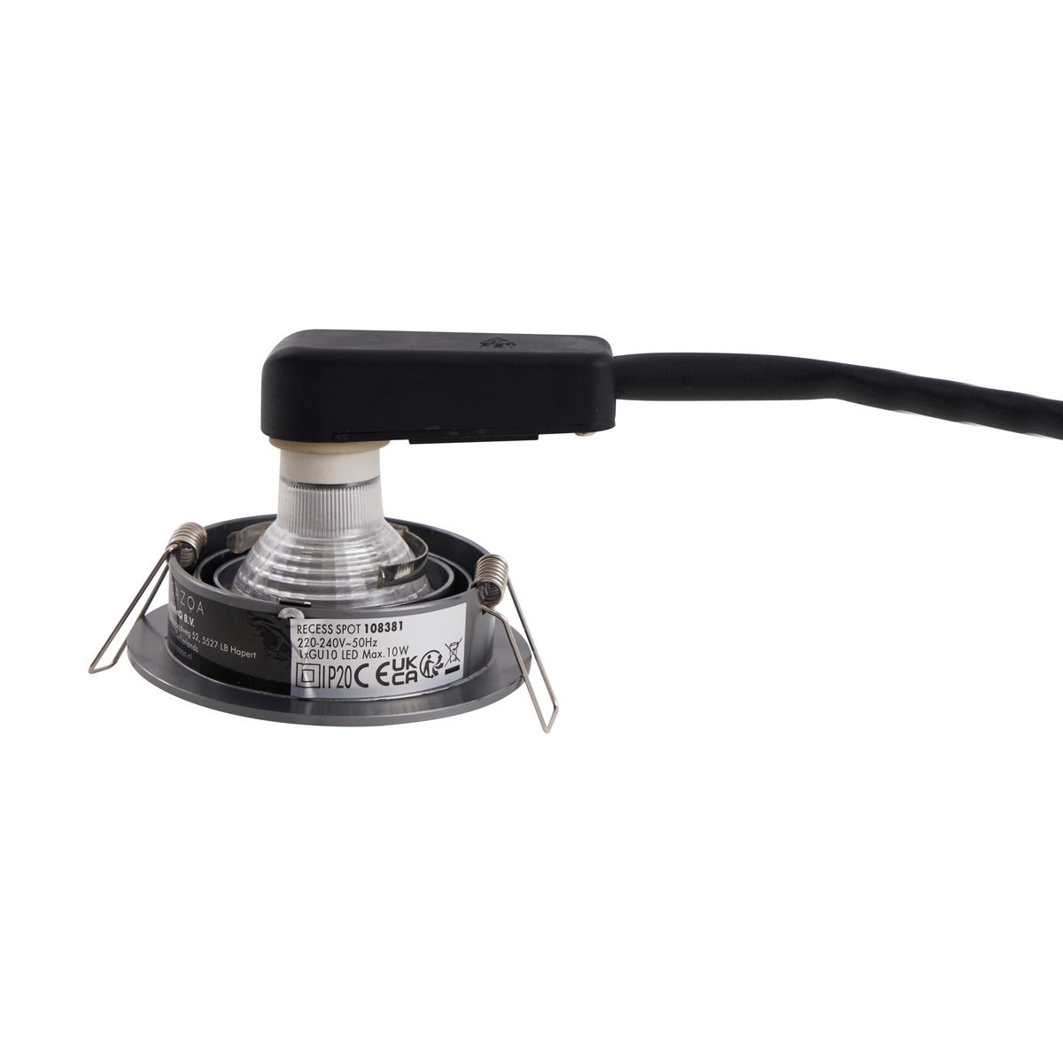 Set van 6 Moderne inbouwspot gunmetal GU10 50mm rond kantelbaar - Chuck