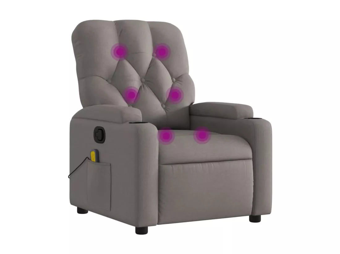 Fauteuil massant inclinable Taupe Tissu