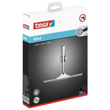 tesa Spaa Duschwischer mit Halterung, verchromt, Halterung ohne Bohren