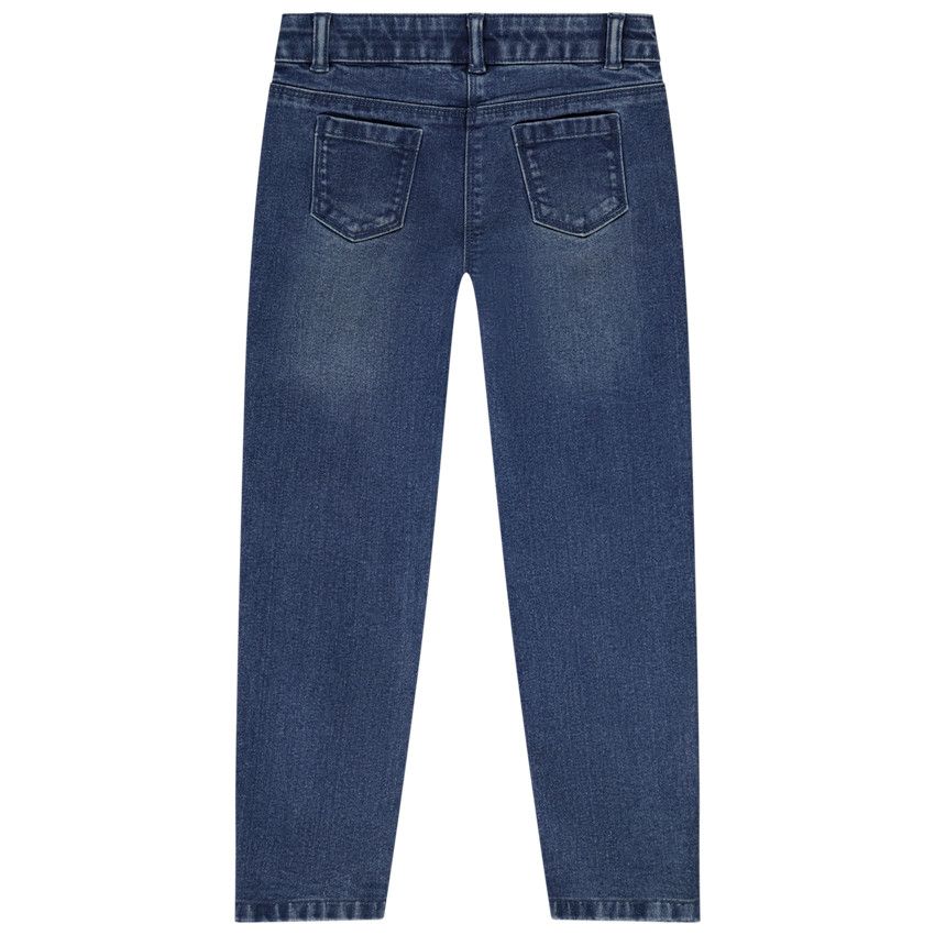 Jean slim avec broderies fantaisie pour fille - Bleu