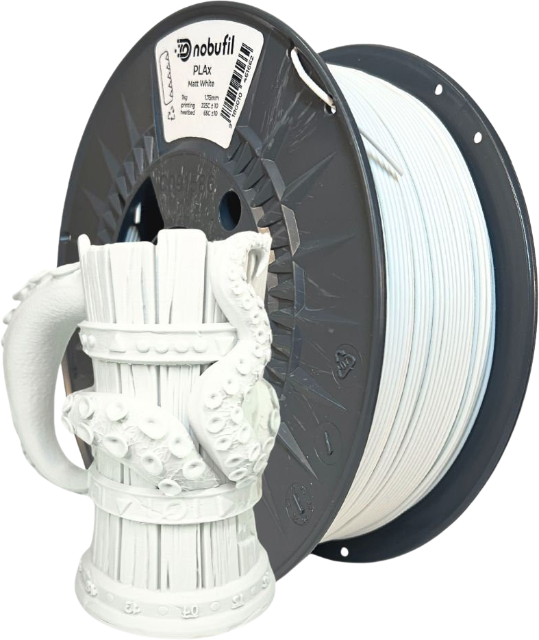 Nobufil  PLAx Matt White, 1,75 mm / 1000 g    High Performance PLA für anspruchsvolle Anwendungen in Matt White
