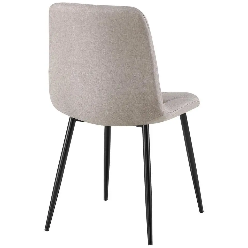 CLP Eetkamerstoel Clairton zwart Frame - Stof - licht grijs