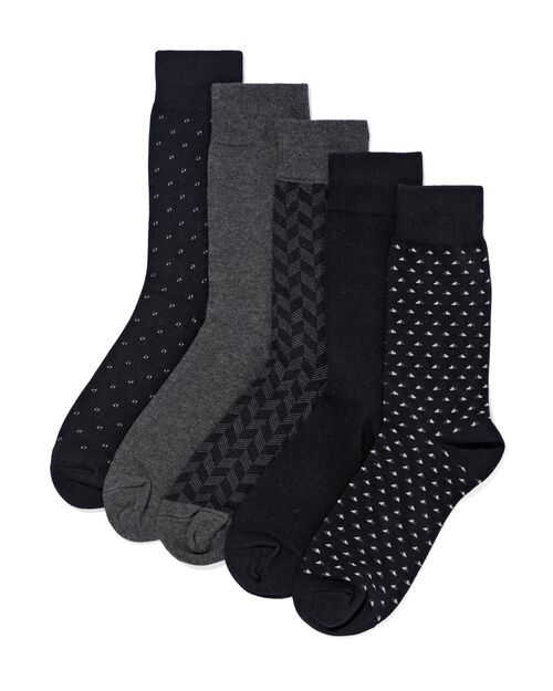 chaussettes imprimé graphique homme - 5 paires noir