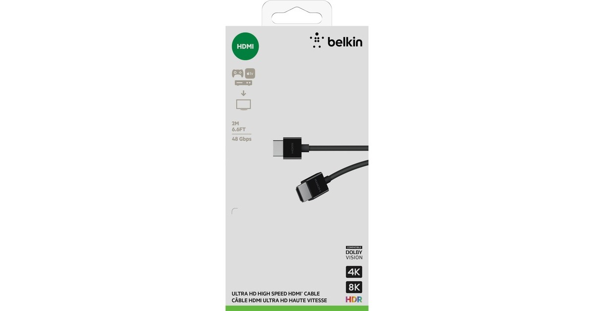 Belkin4K Ultra High-Speed HDMI 2.1-kabel, 2 meter  (Zwart)