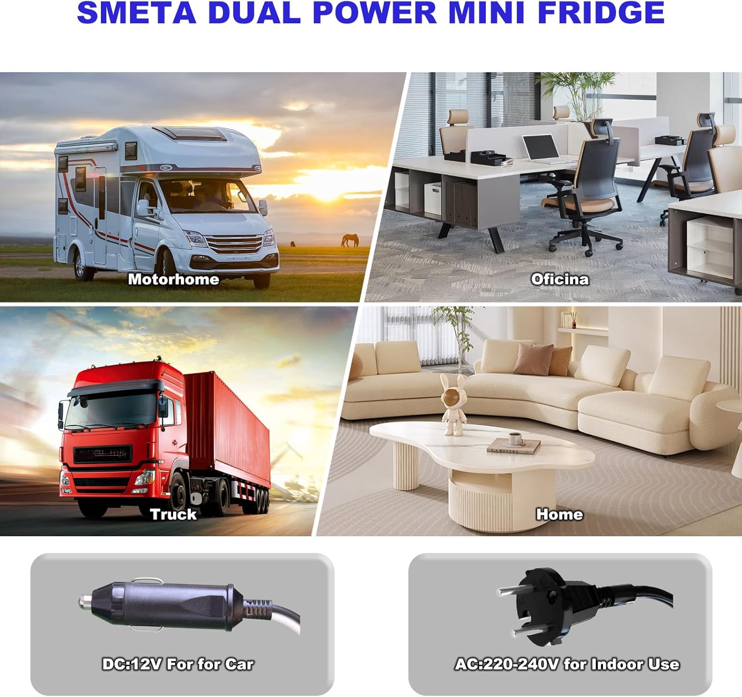 SMETA Kühlschrank 12V 230V, Camping Kühlschrank 12V 230V, Wohnwagen Kühlschrank, 53L, Absorber Kühlschrank mit Schloss für Camping, Wohnmobil, Auto, LKW, Büro, Wohnheim, Lautlos, Schwarz