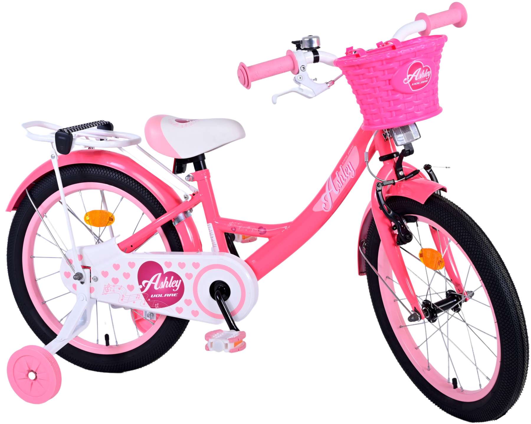 TPFSports Ashley Kinderfahrrad - Mädchen - 18 Zoll - Rücktritt + Handbremse - Rosa/Rot