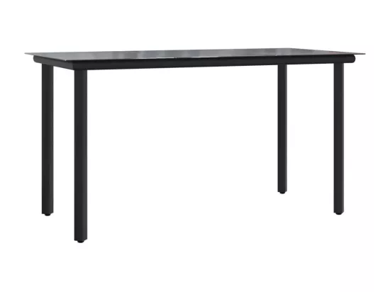 Ensemble à manger de jardin 7 pcs noir textilène et acier