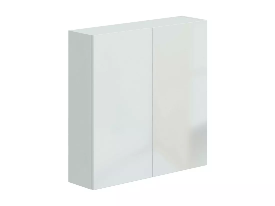 Armoire murale Dzaz, Armoire suspendue, Etagère murale, Armoire auxiliaire multifonctionnelle, 60x16 h60 cm, Blanc brillant