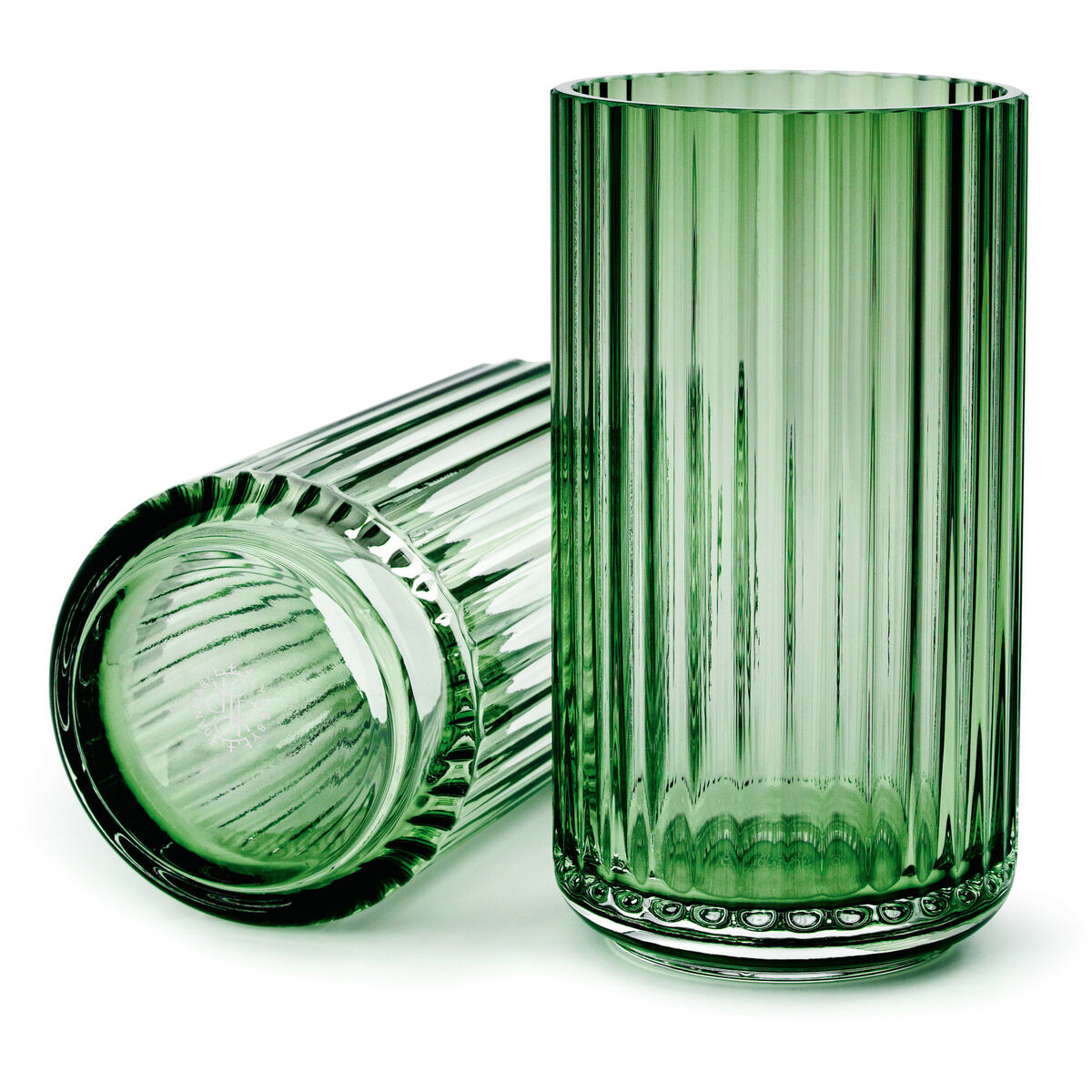 Lyngbyvasen 15 cm., glass - copenhagen green