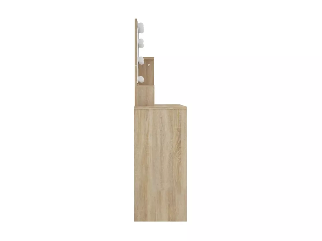 Coiffeuse avec LED chêne sonoma 86,5x35x136 cm