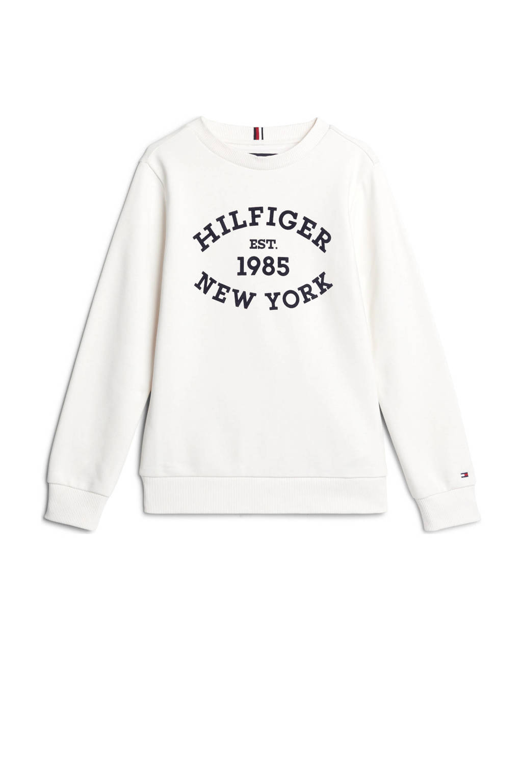Tommy Hilfiger sweater met tekst donkerblauw