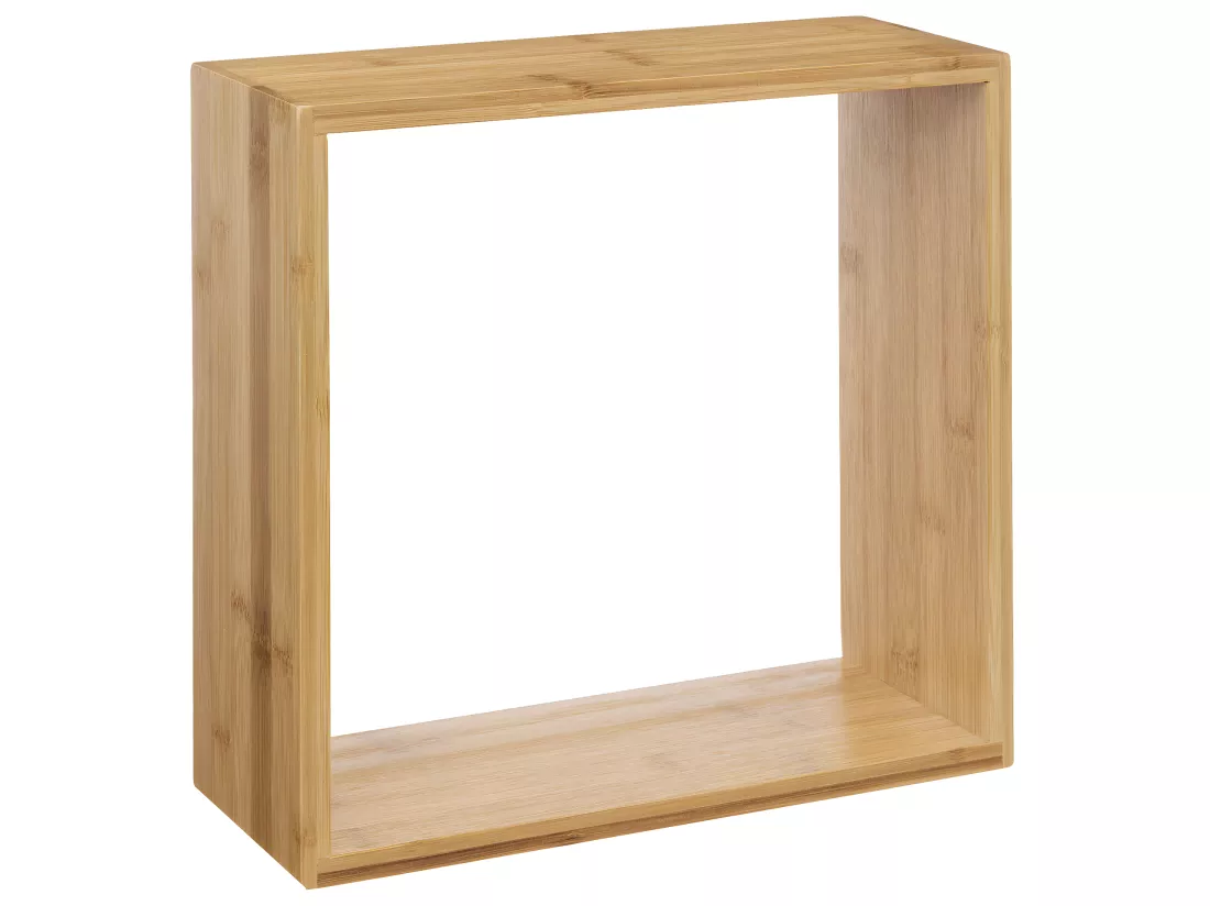 Lot de 3 Étagères murales flottantes Cubes en Bambou Fixations invisibles