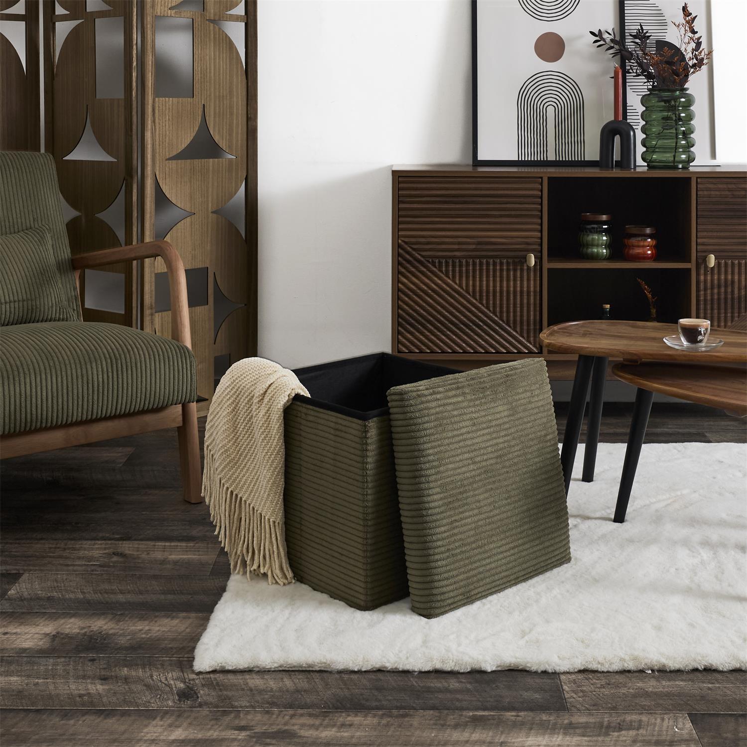 COFFRE POUF PLIABLE COTELE SCOTT VERT