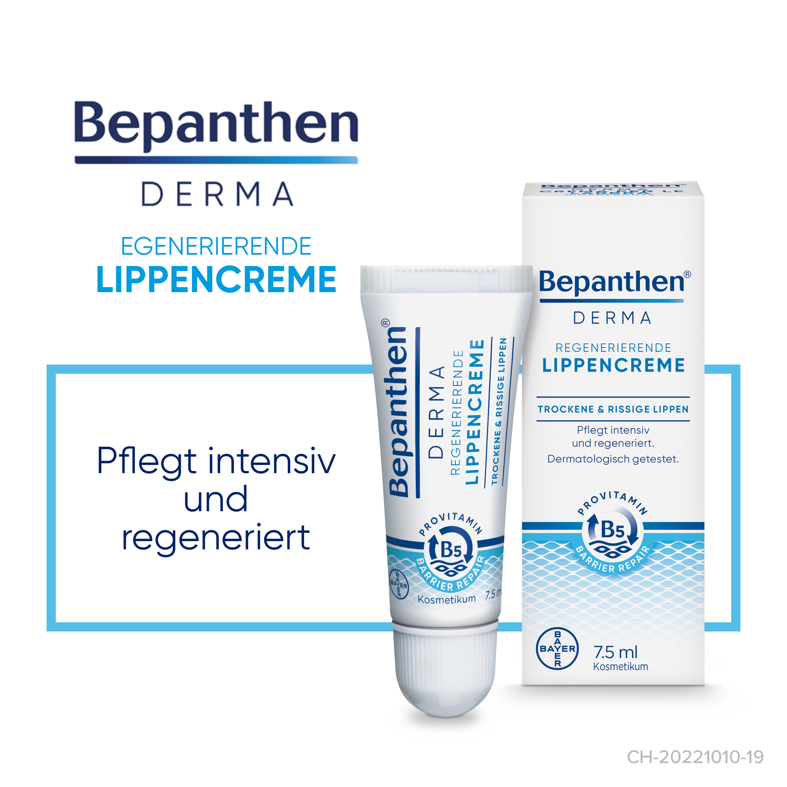 BEPANTHEN DERMA Lippencreme<br>7.5 ml, Tube, Creme, regenerierend