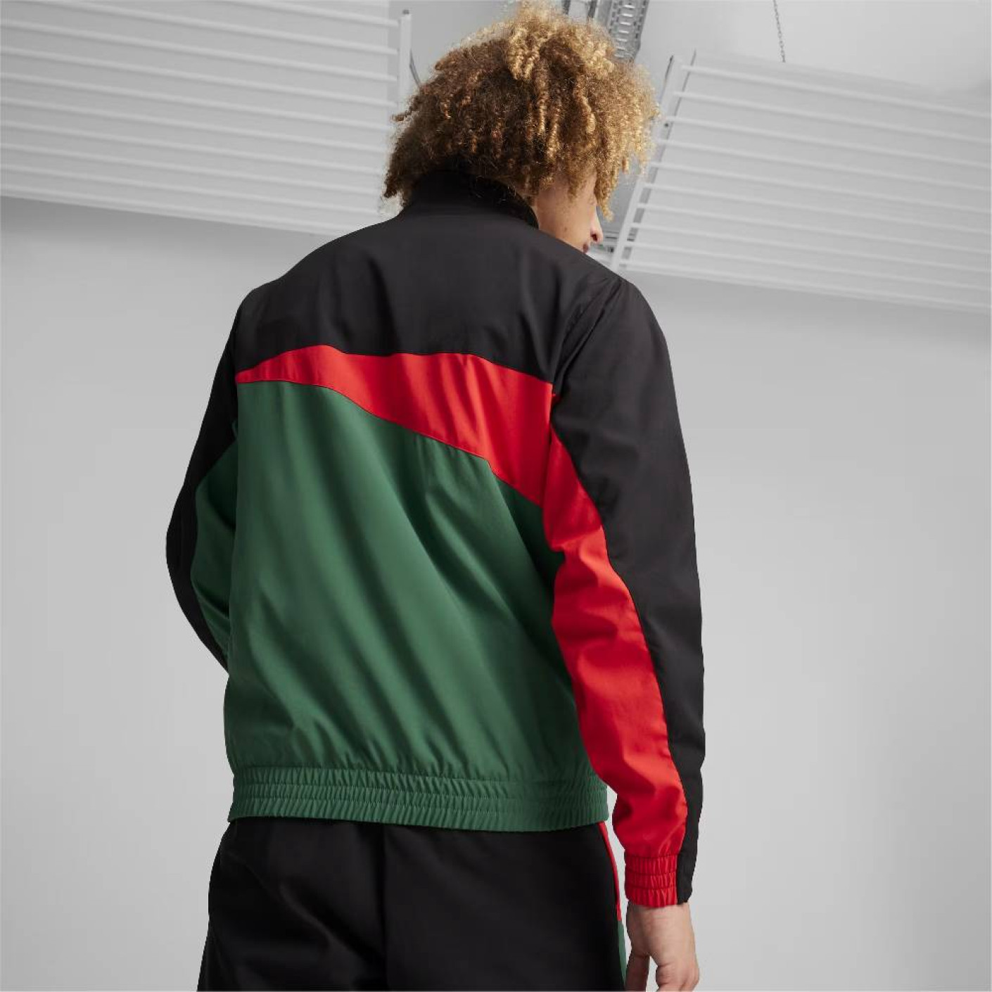 PUMA Marokko Woven Trainingspak 2023-2024 Zwart Donkergroen Rood