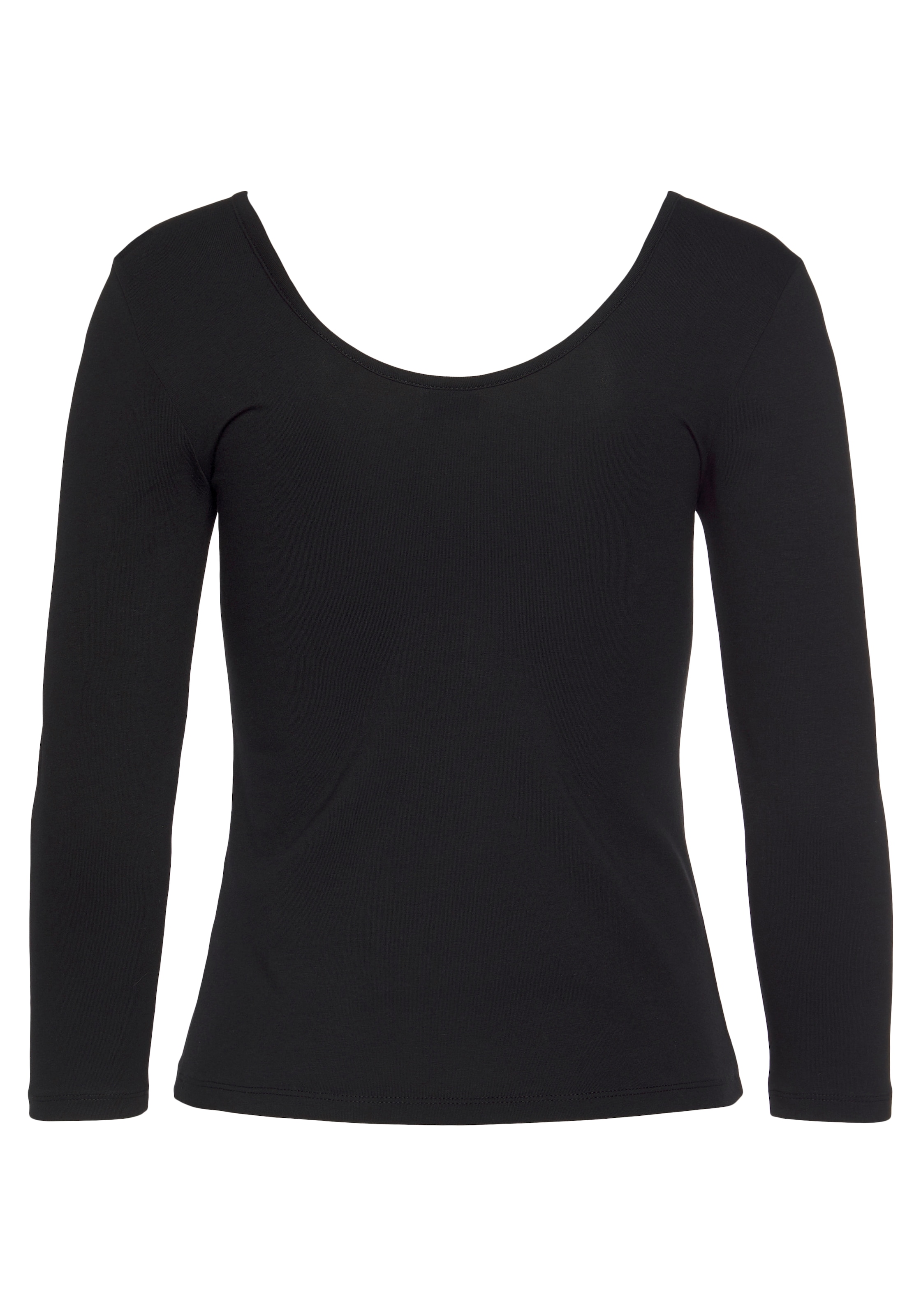 LASCANA Langarmshirt , mit modischem Karree-Ausschnitt, Longsleeve aus Baumwolle, Basic