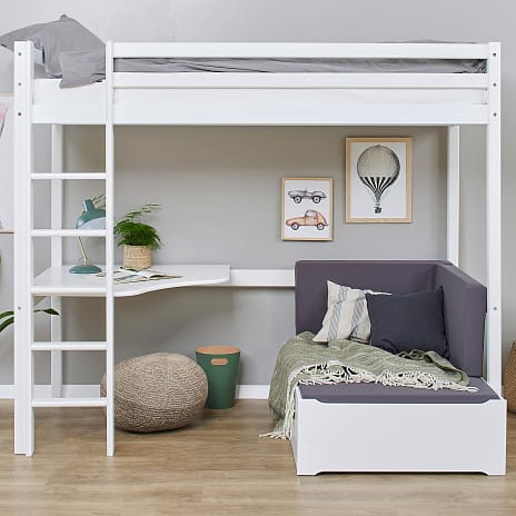 Hoppekids ECO Dream MEGA-seng med lounge-modul og bordplade 90x200 cm