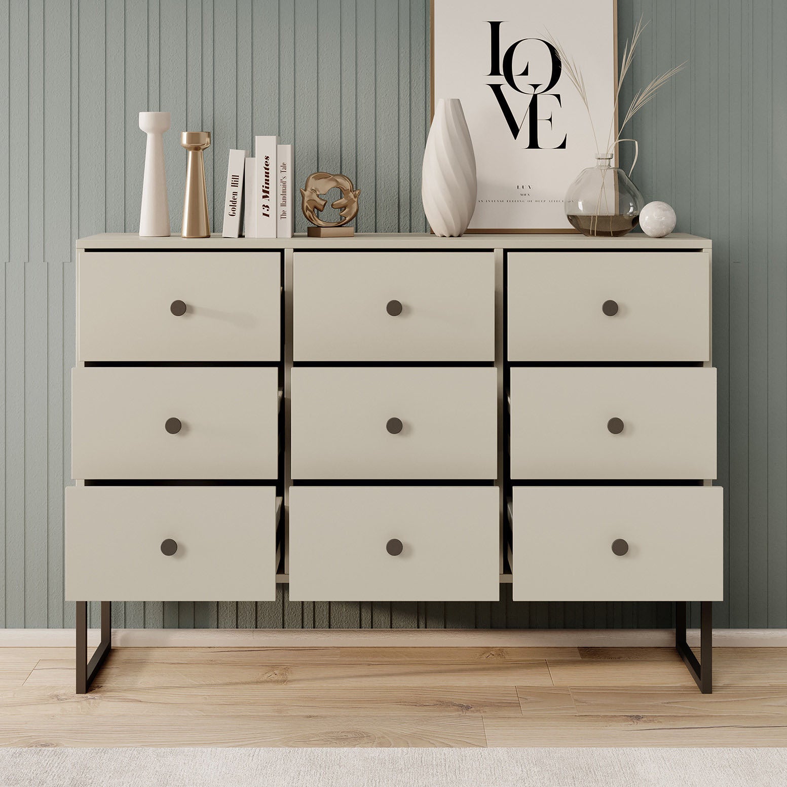 Lyndall - Ladekast - Beige - 115x33x82 cm