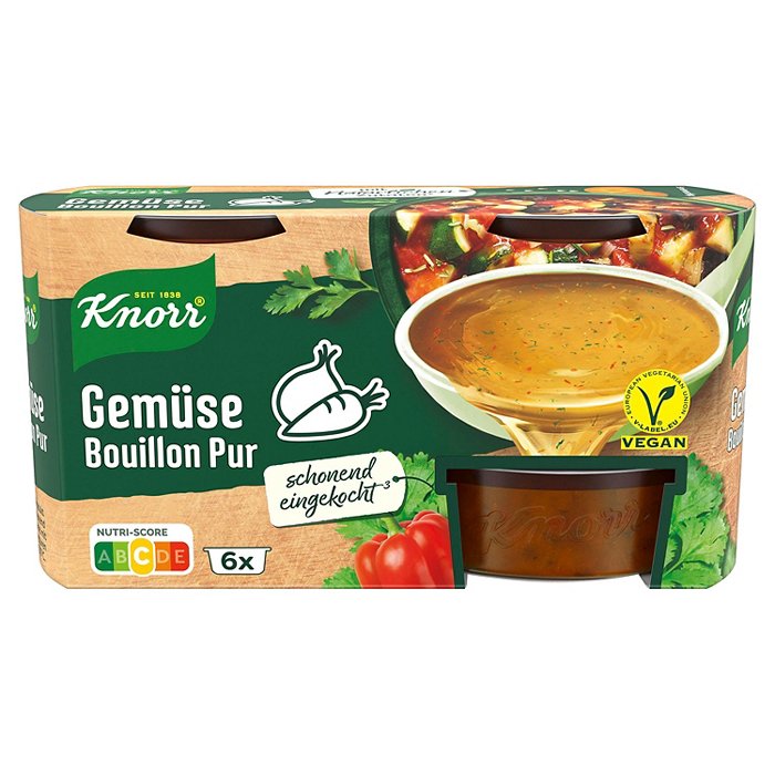 KNORR Bouillon Pur 6er-Pack, Gemüse
