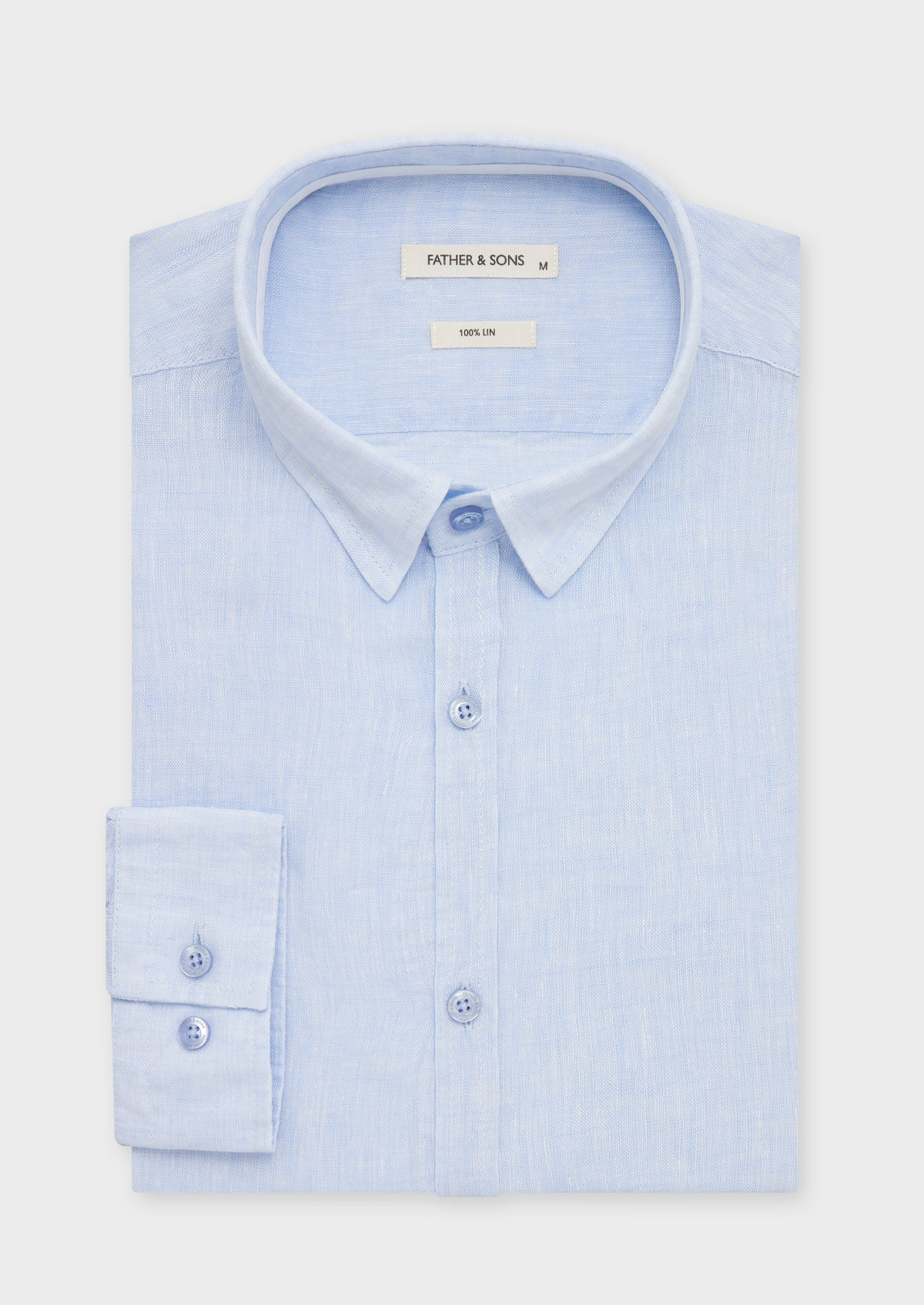 Chemise sport Slim en lin uni bleu ciel
