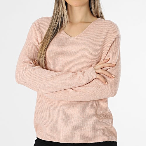 Pull Femme Col V Lefile Rose