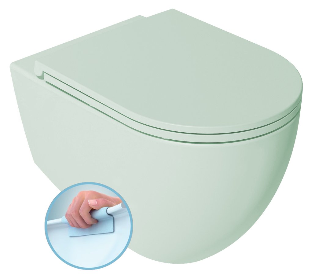 Isvea Infinity randloos toilet 53x36.5cm mintgroen