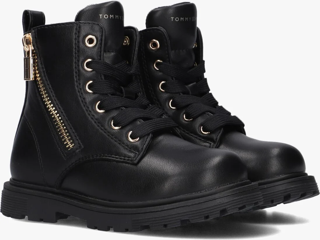 TOMMY HILFIGER zwarte tommy hilfiger veterboots 33008