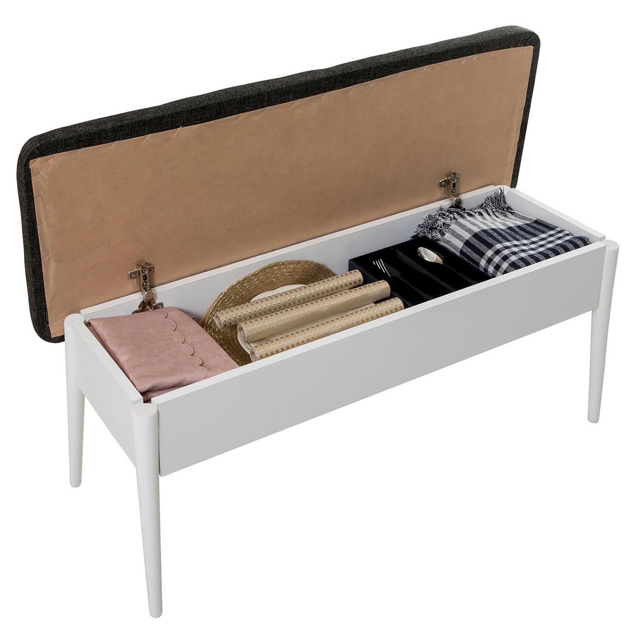 Homitis Ensemble Table + 2 Chaises + 2 Bancs Vina 1053 blanc/anthracite