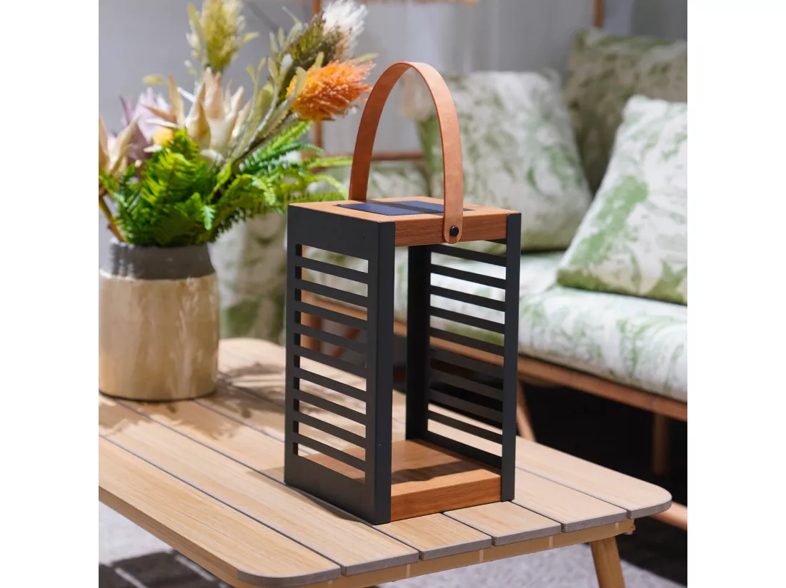 Lanterne solaire FERIAN SMALL Noir Metal H35cm