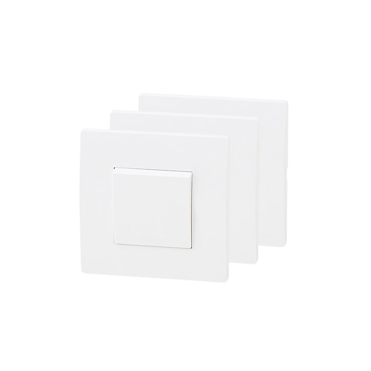 Interrupteur va-et-vient blanc complet, lot de 3