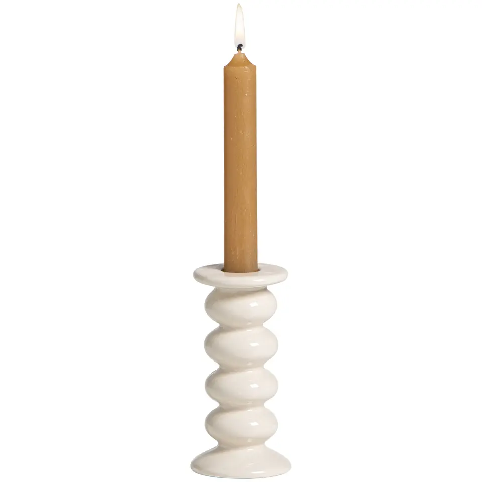 Kandelaar Bobble - off-white -13xØ6,2 cm