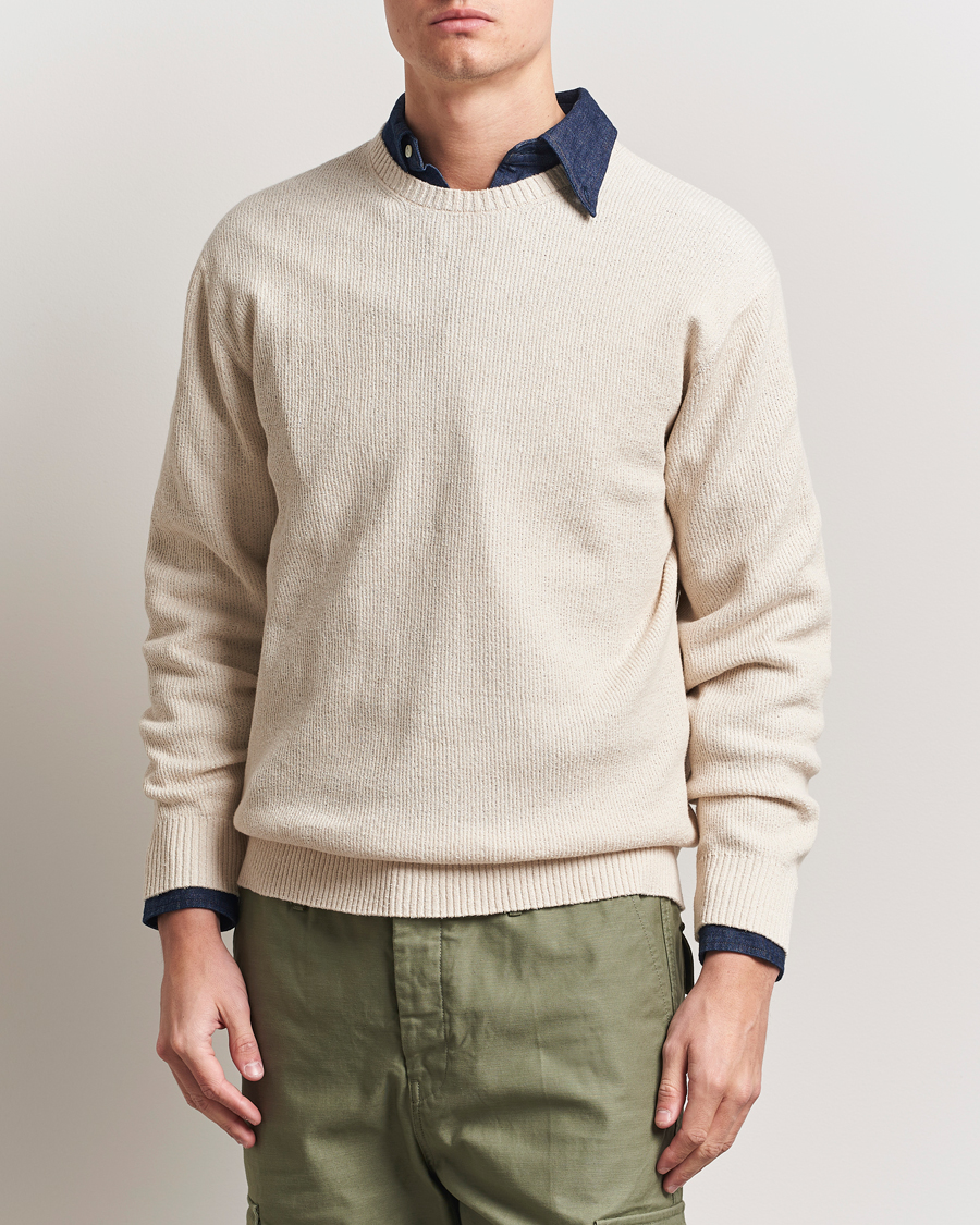 BEAMS PLUS Cotton Rib Crewneck  Beige