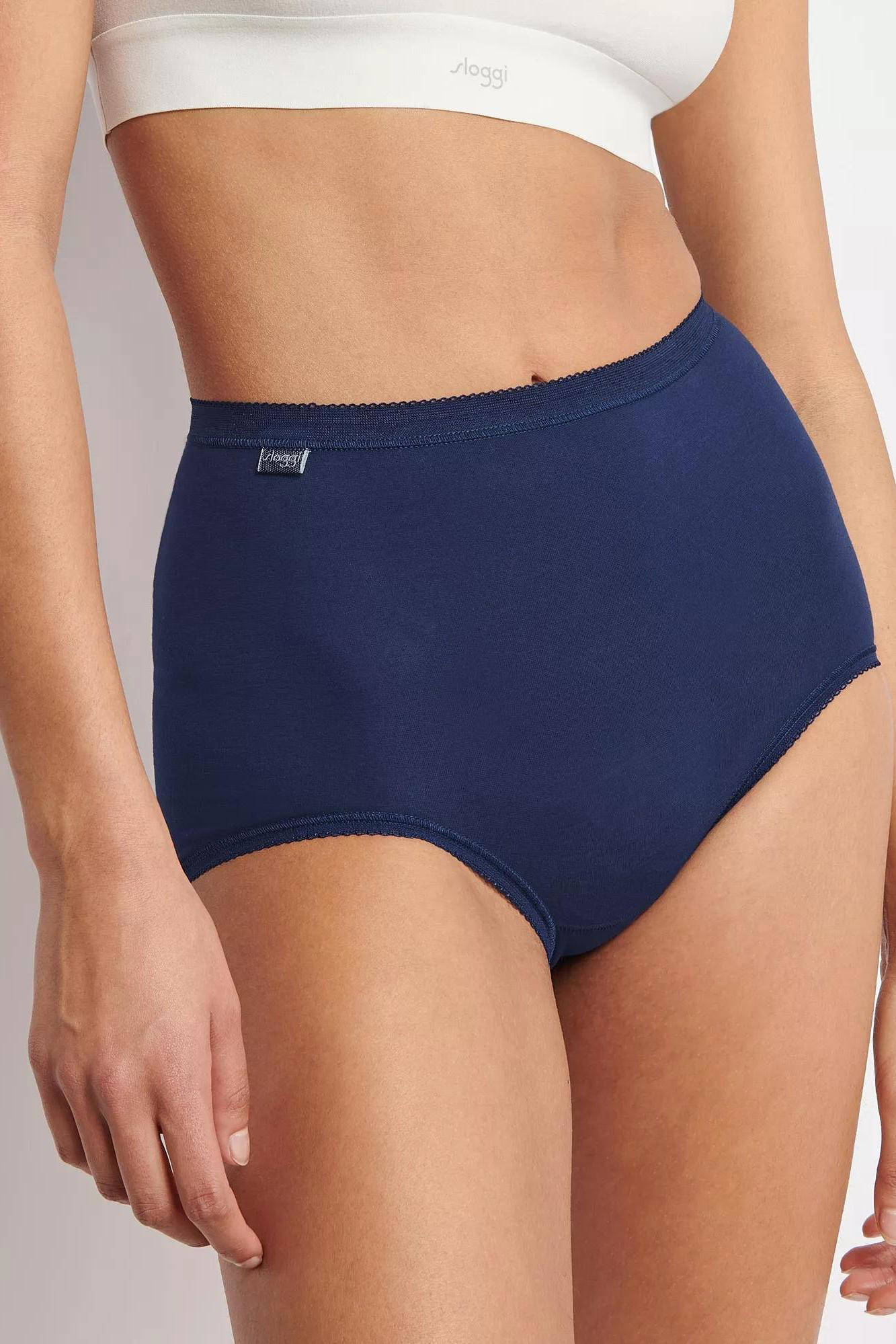 Sloggi maxislip (set van 4) donkerblauw/grijs/wit/lichtblauw