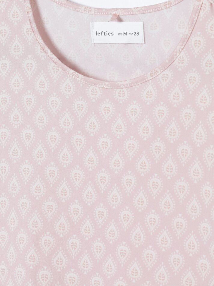 Conjunto de pijama comprido estampado - Rosa