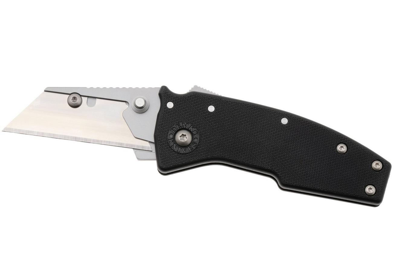 Demko Razor-Shark, RAZOR-SHARK-BLACK, Satin Stainless Steel, Black GRN utility zakmes