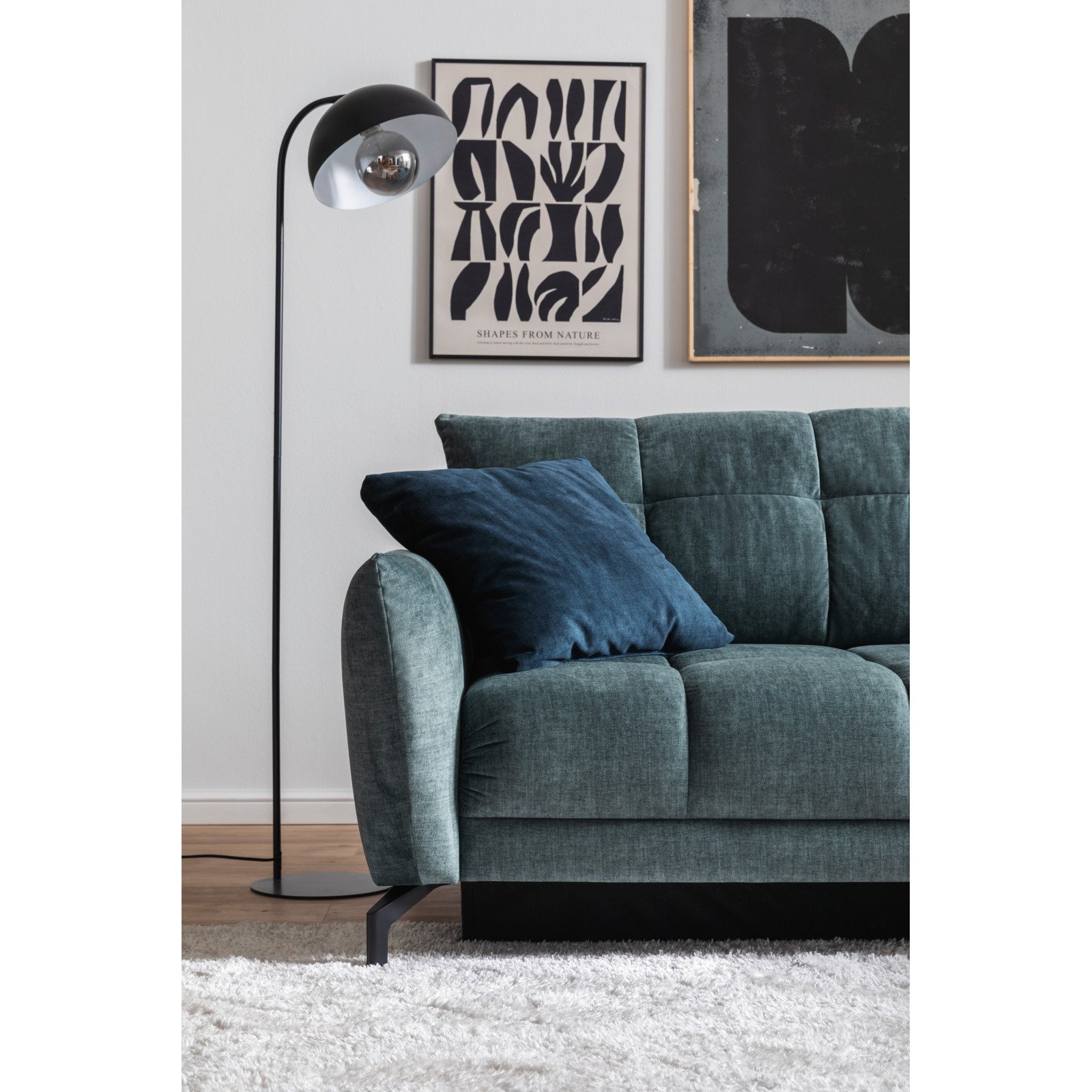 Ecksofa Freya Stoff petrol, Recamière rechts