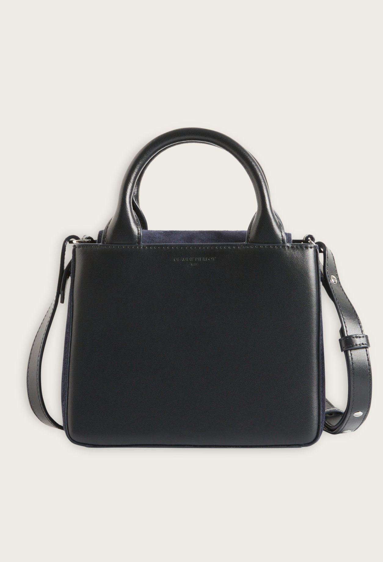 Sac Anouck cuir su&egrave;de bleu marine