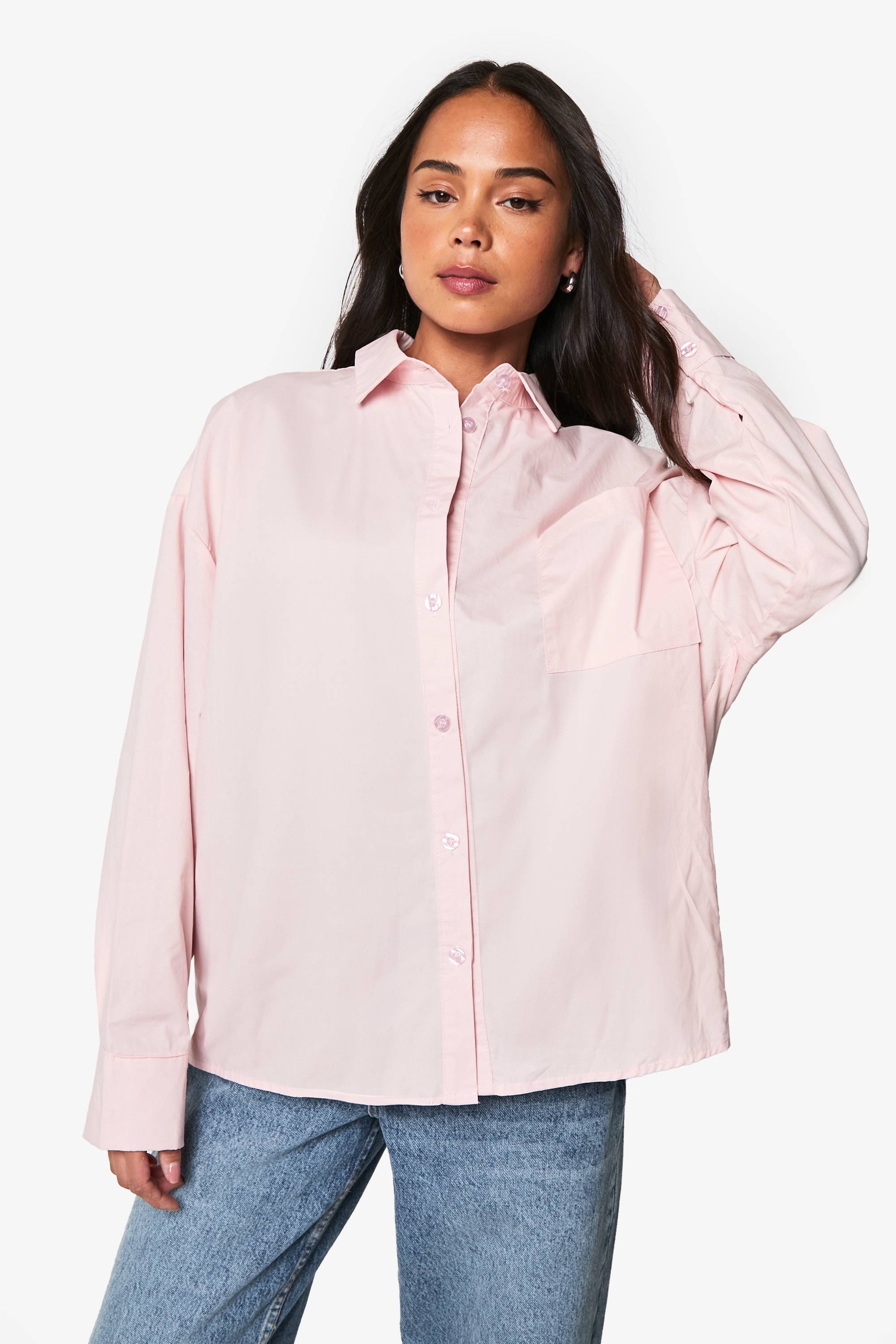boohoo Chemise oversize en popeline de coton