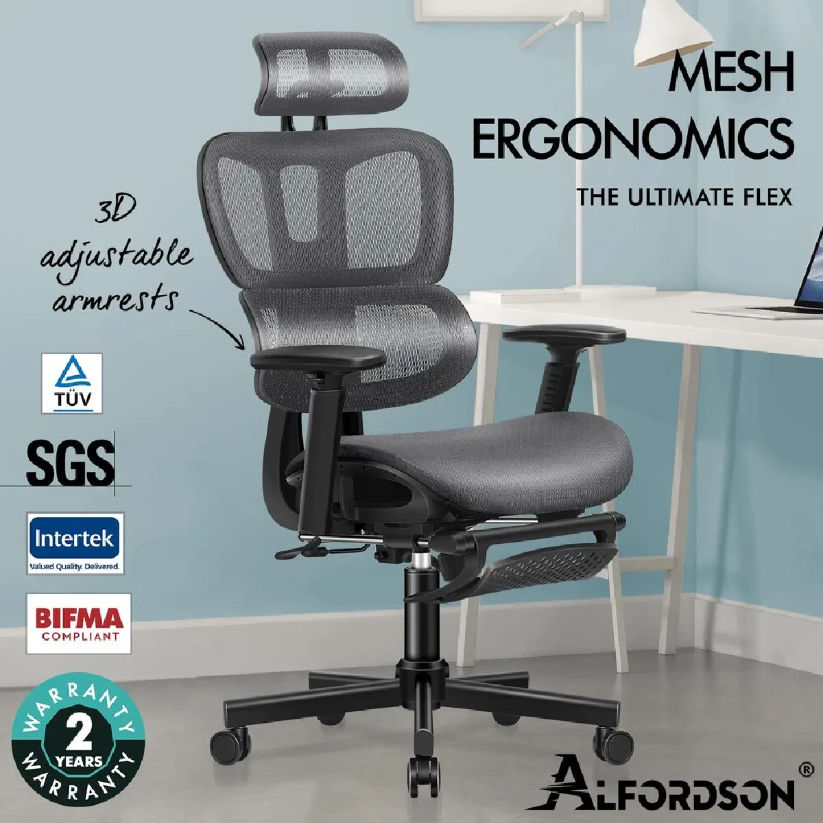 ALFORDSON Chaise Bureau Ergonomique