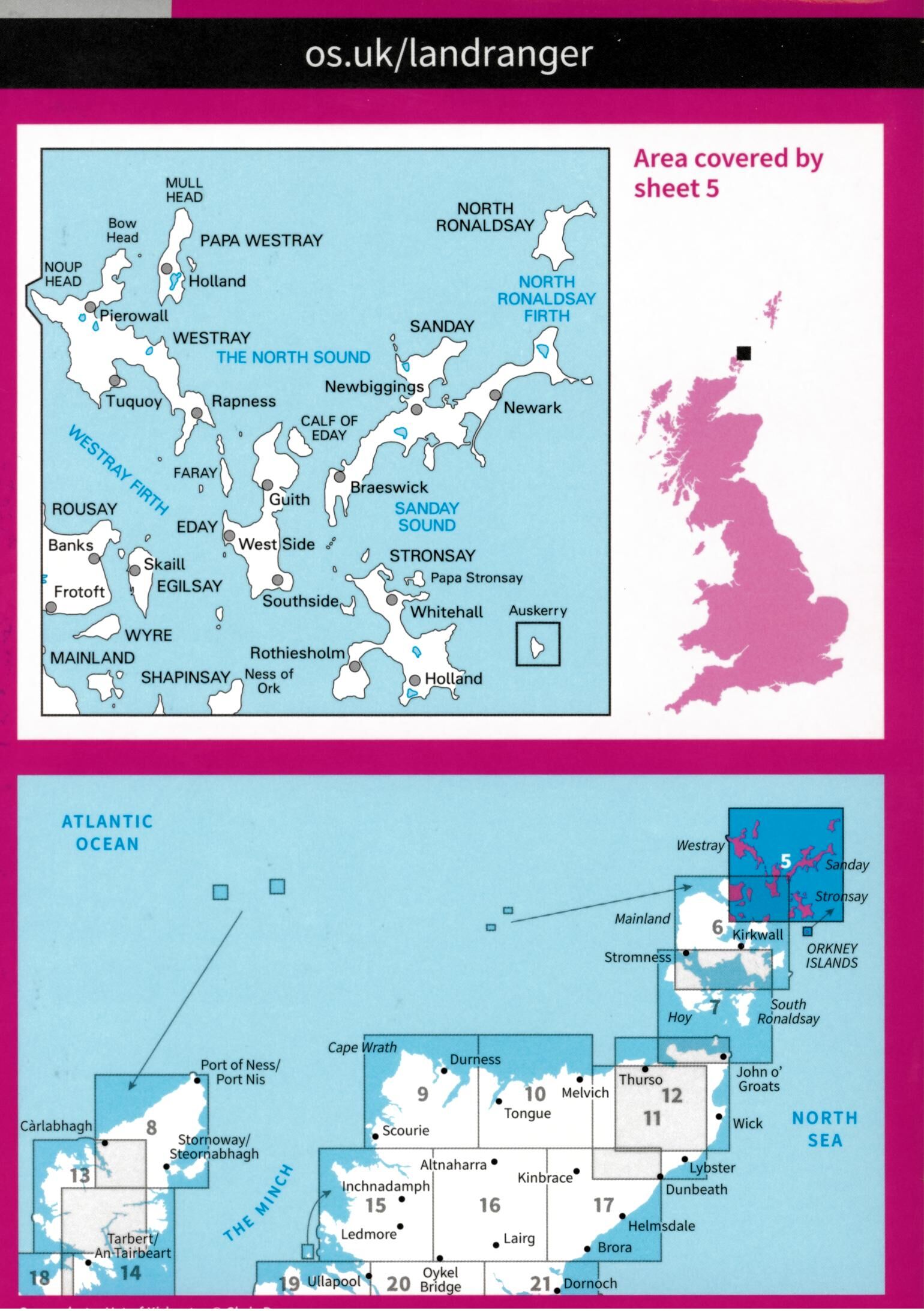 ORDNANCE SURVEY - 5 GB ORKNEY NORTHERN ISLES 1 50 000