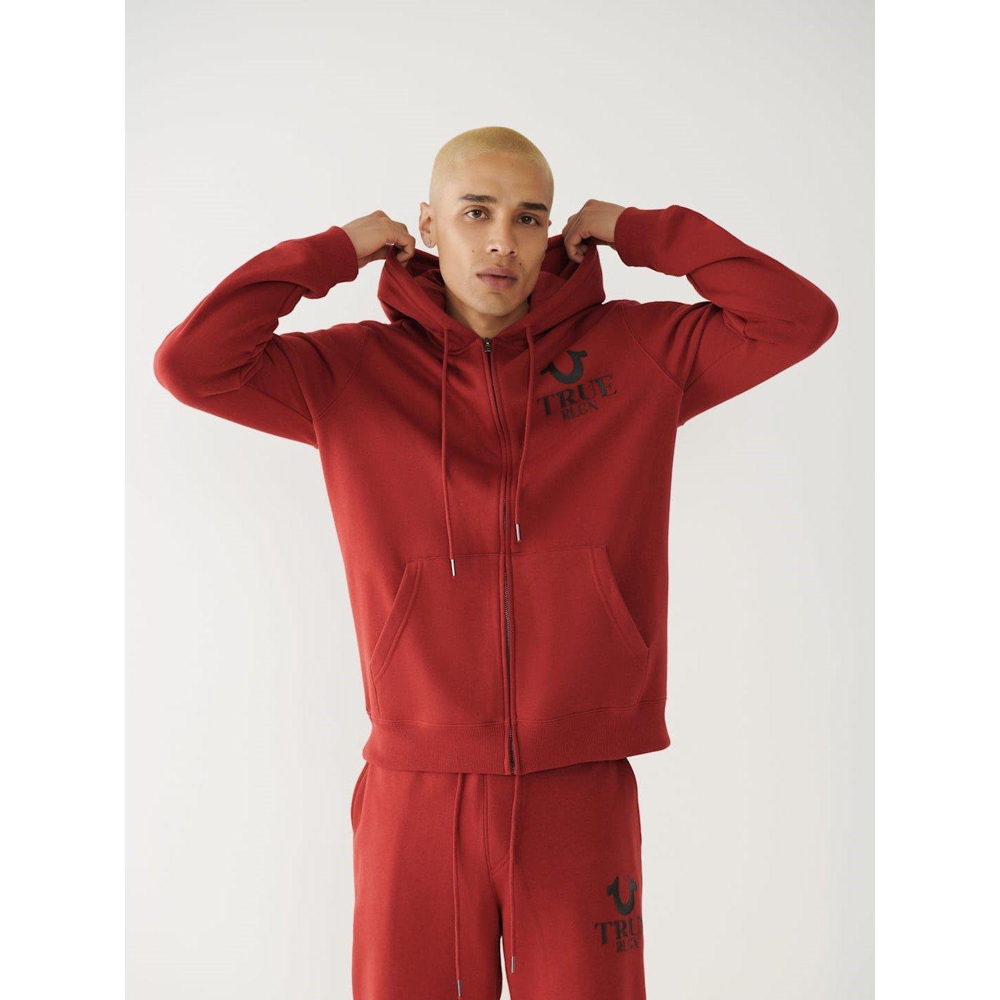 True Religion TR Logo Zipped Hoodie Mens