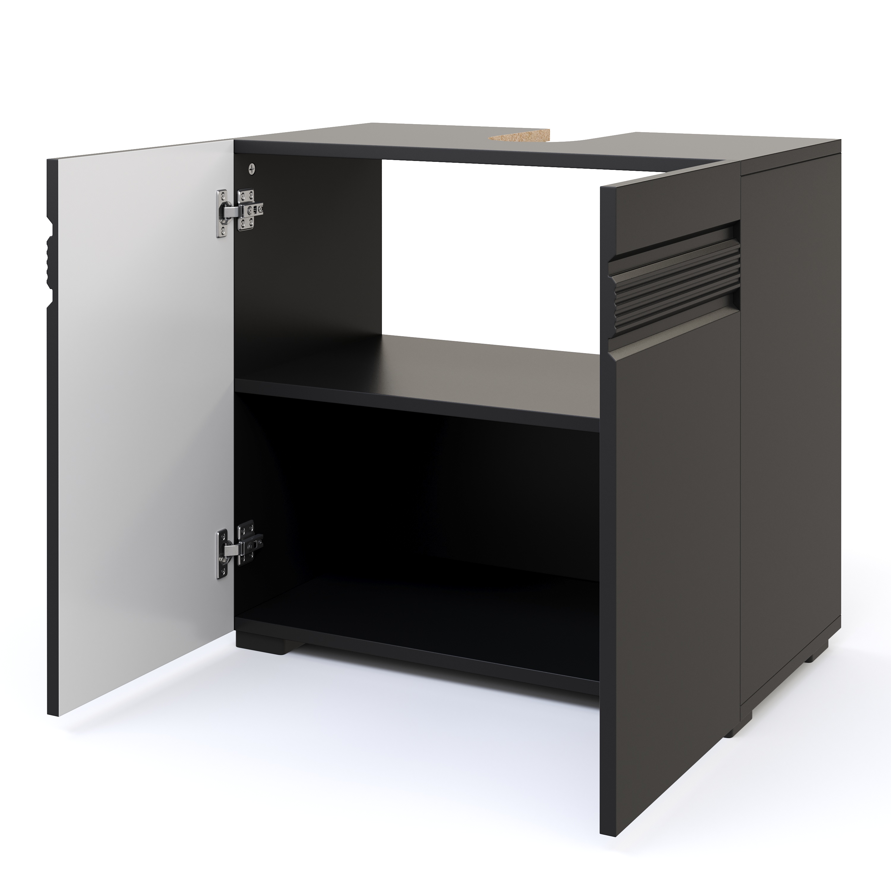 Waschbeckenunterschrank 60 x 34 x 56 cm schwarz