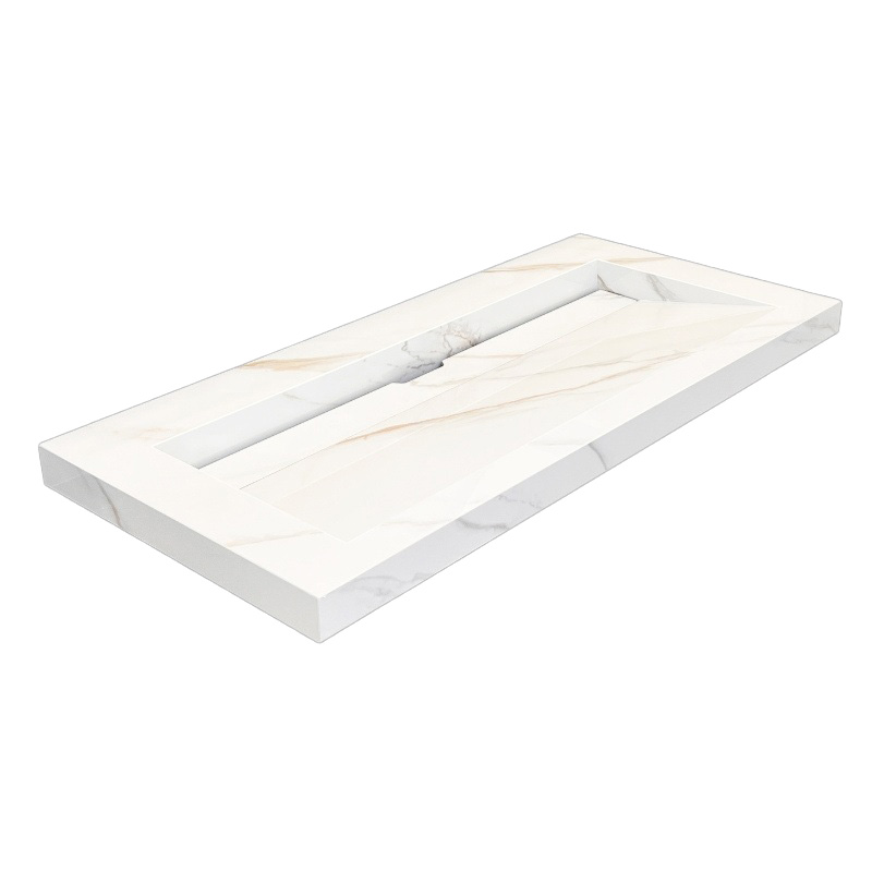 Lambini Designs Quri keramische wastafel 100cm marmer zonder kraangat